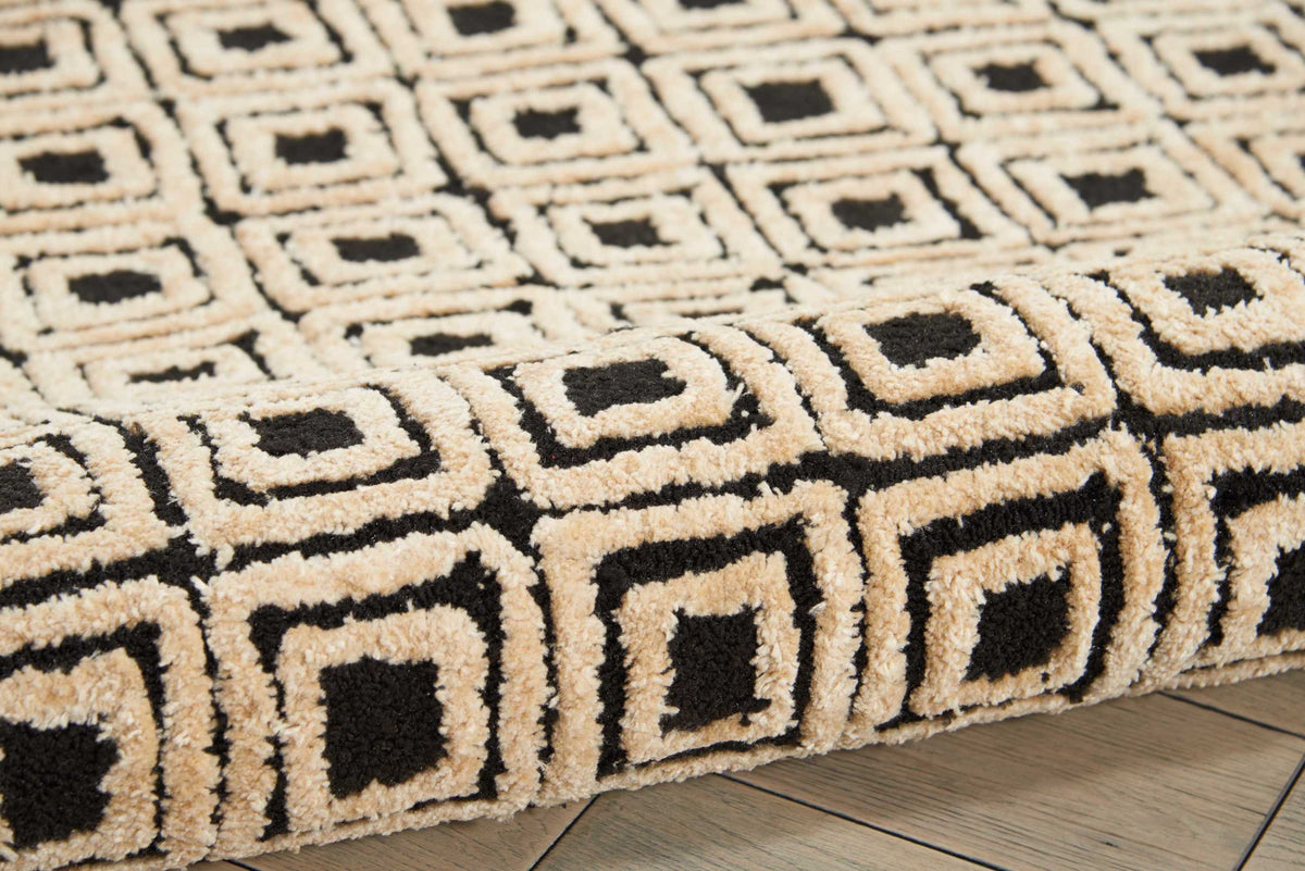 Deco Mod DEC02 Black Beige Tufted Rug
