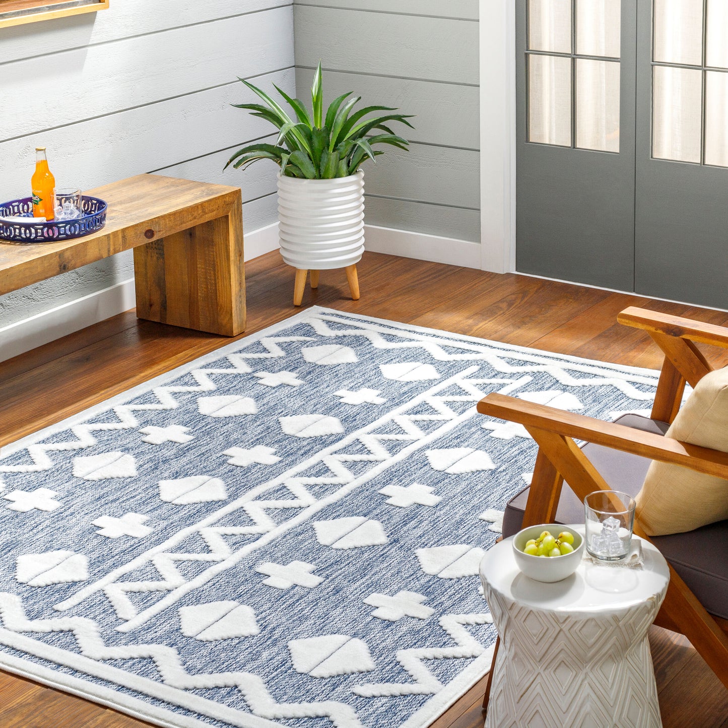 Alfombra tejida a máquina para interior y exterior San Diego SFG-2327 de 1,83 m x 2,74 m