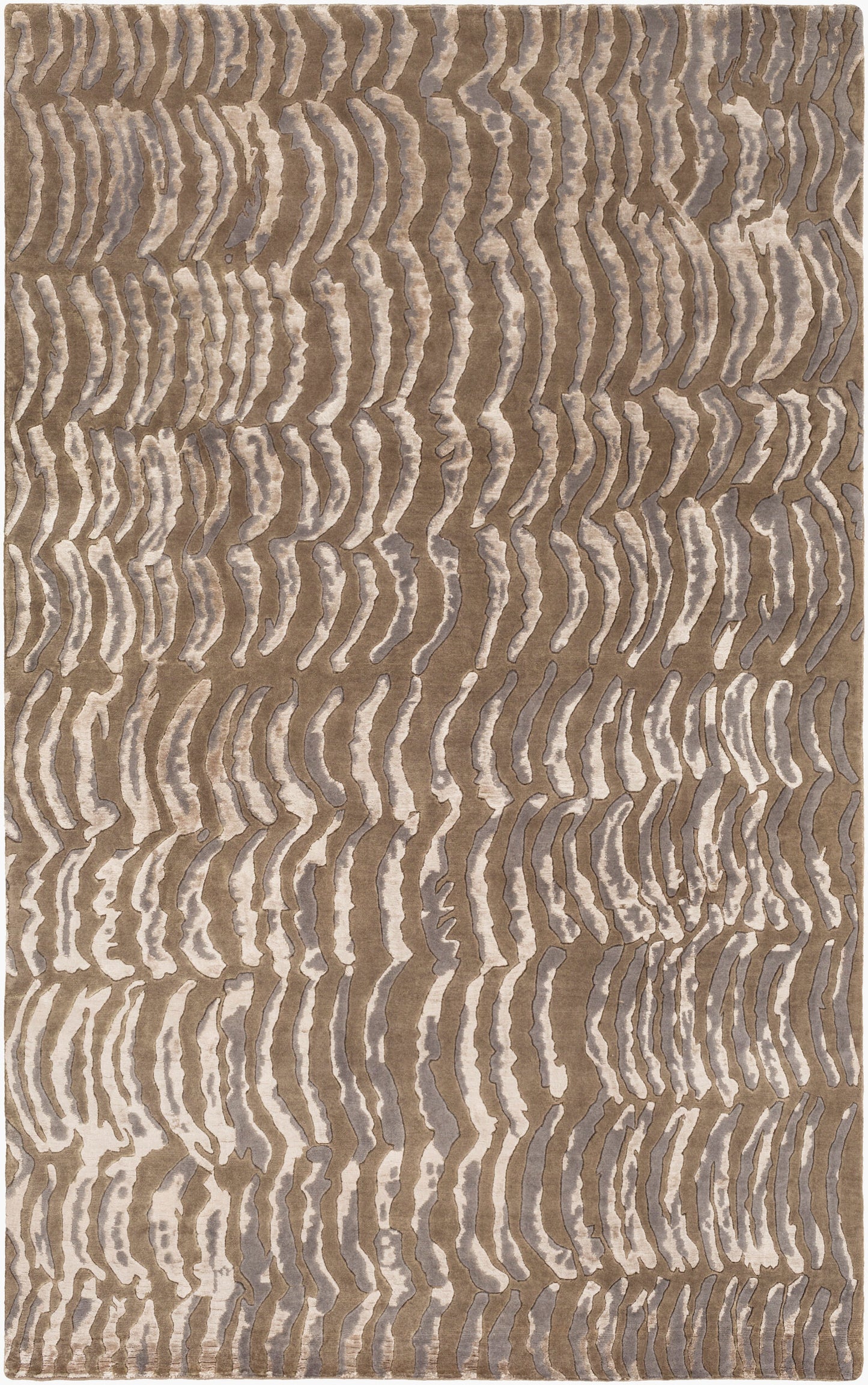 Shibui SH-7416 Alfombra de área hecha a mano de 4' x 6'