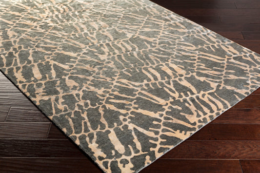 Alfombra de seda sintética hecha a mano Shibori SHB-8002 de 2,44 m x 3,34 m