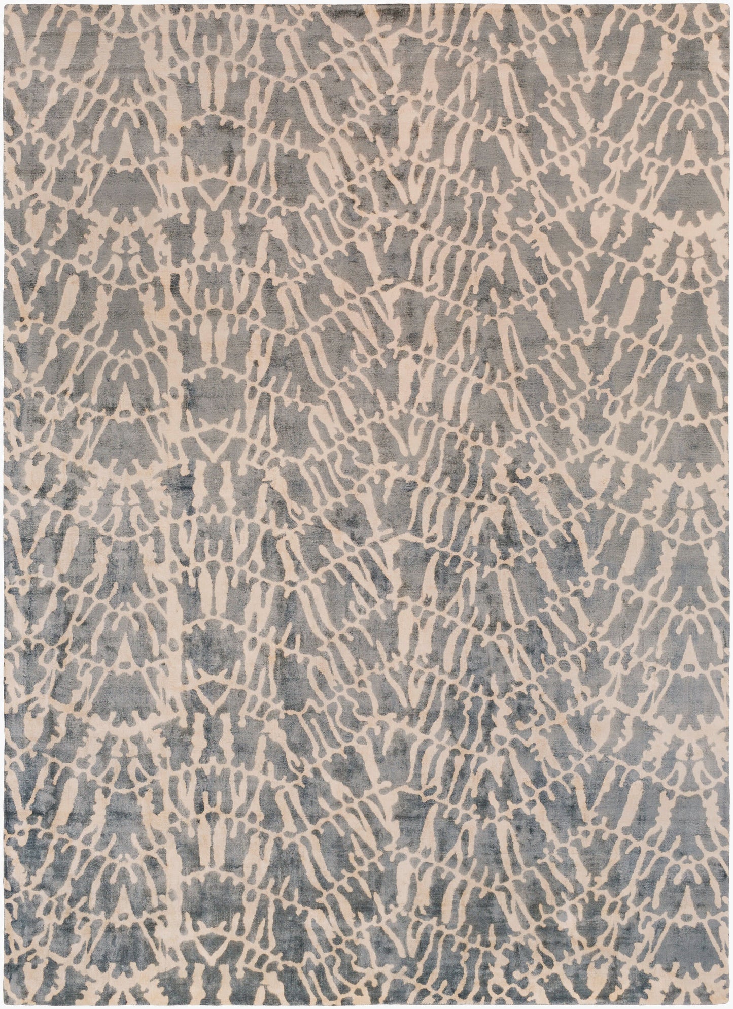 Alfombra de seda sintética hecha a mano Shibori SHB-8002 de 2,44 m x 3,34 m