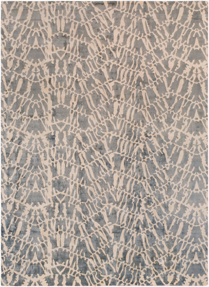 Alfombra de seda sintética hecha a mano Shibori SHB-8002 de 2,44 m x 3,34 m