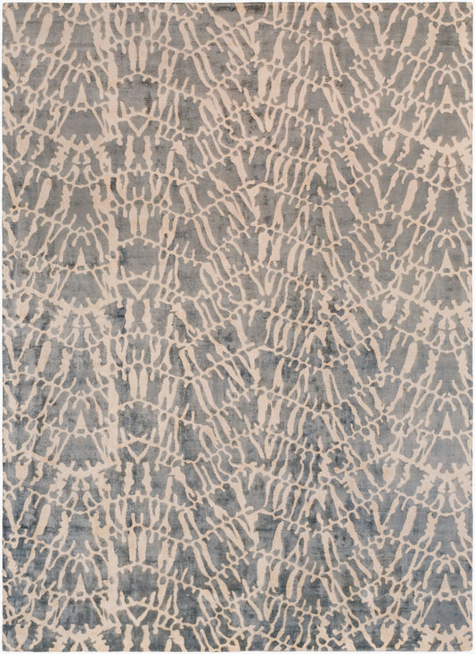 Alfombra de seda sintética hecha a mano Shibori SHB-8002 de 2,44 m x 3,34 m