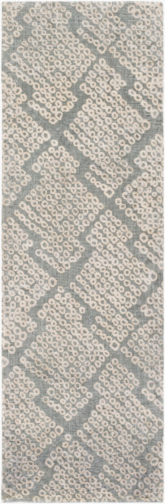 Shibori SHB-8003 8ft Runner Handmade Faux Silk Runner Rug