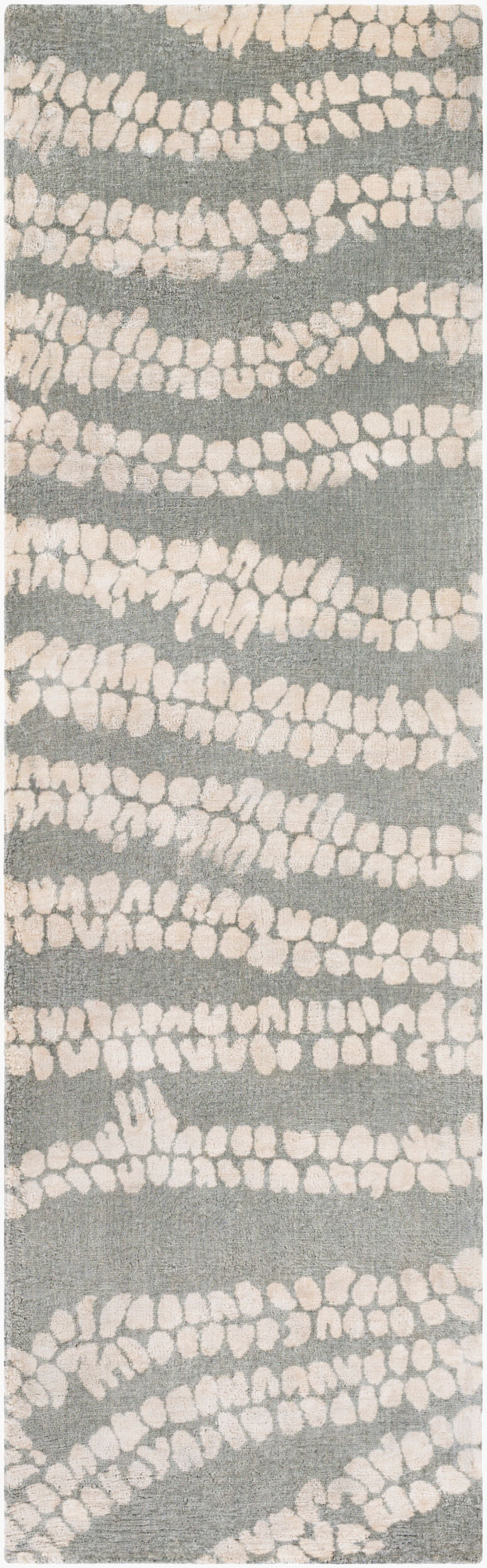Shibori SHB-8006 8ft Runner Handmade Faux Silk Runner Rug