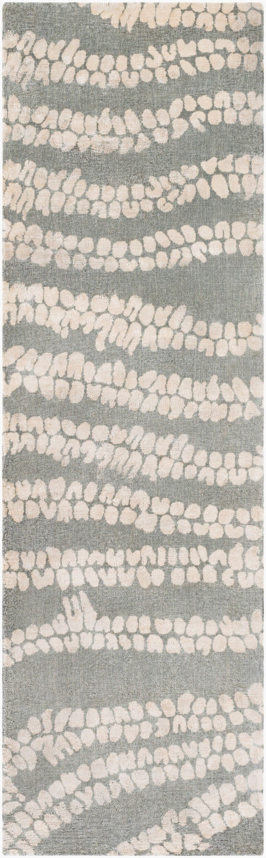 Shibori SHB-8006 8ft Runner Handmade Faux Silk Runner Rug