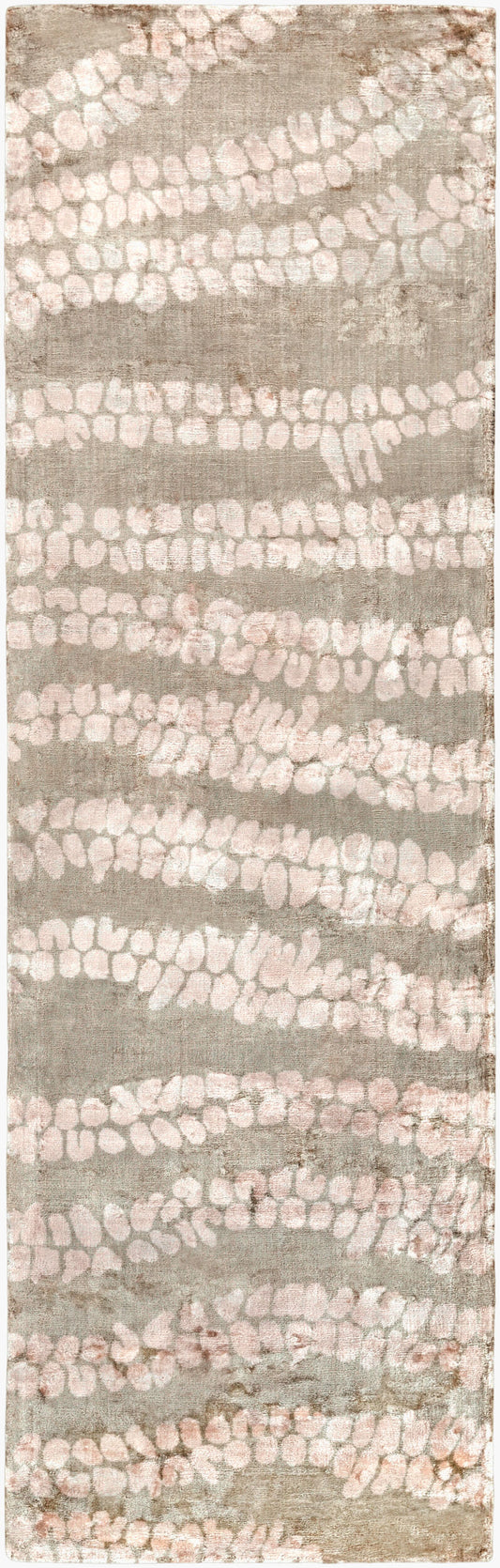 Shibori SHB-8008 8ft Runner Handmade Faux Silk Runner Rug