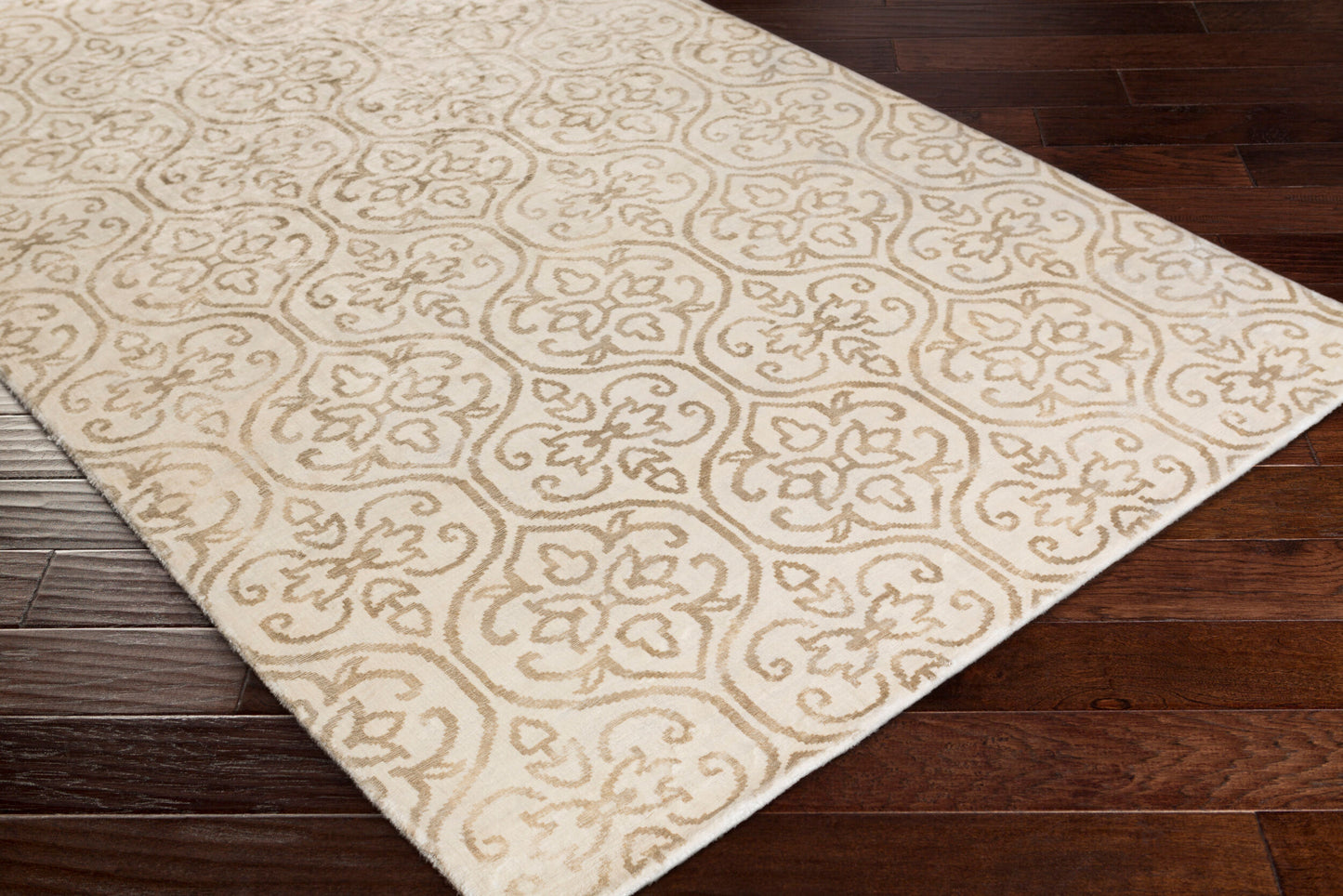 Alfombra de seda sintética hecha a mano Shibori SHB-8012 de 2,44 m x 3,34 m