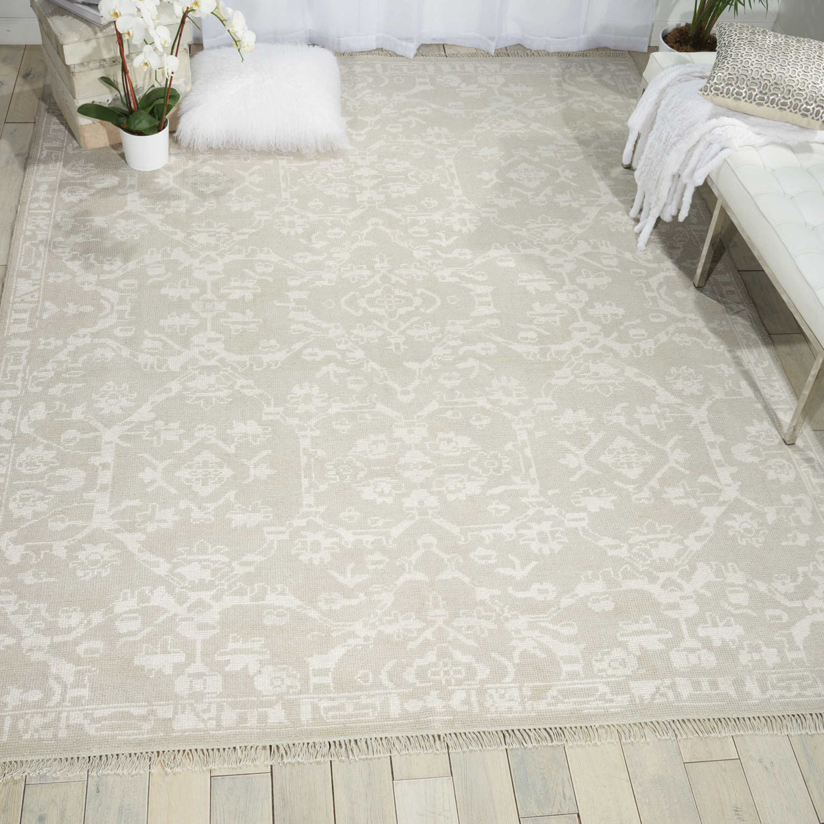 Elan ELN02 Light Grey Knotted Rug