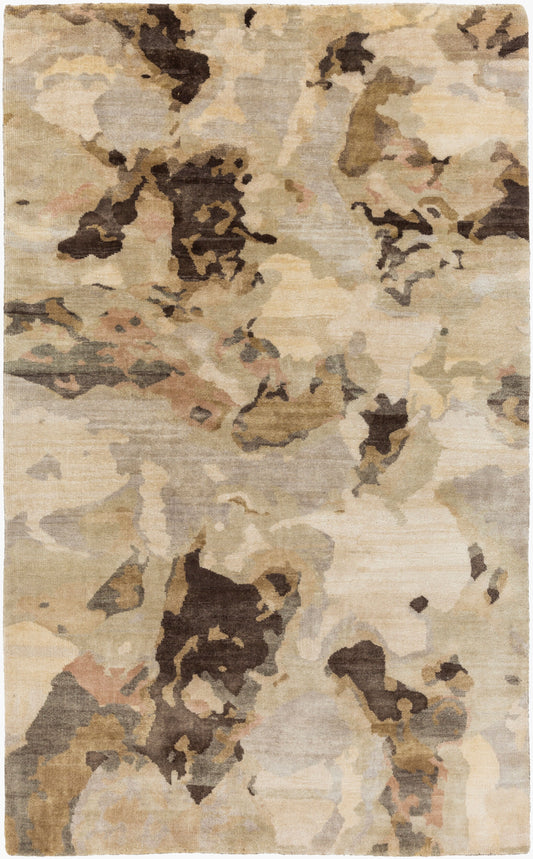 Alfombra decorativa de lana hecha a mano Slice of Nature SLI-6408 de 2' x 3'