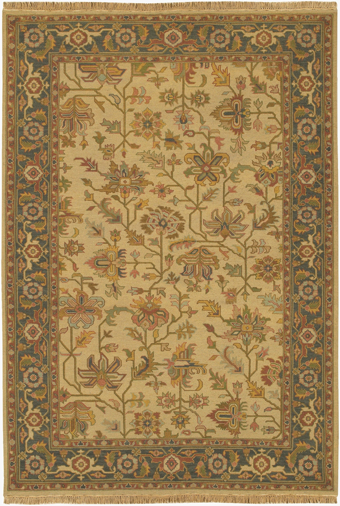 Alfombra de lana hecha a mano Soumek SMK-71 de 1,83 m x 2,74 m