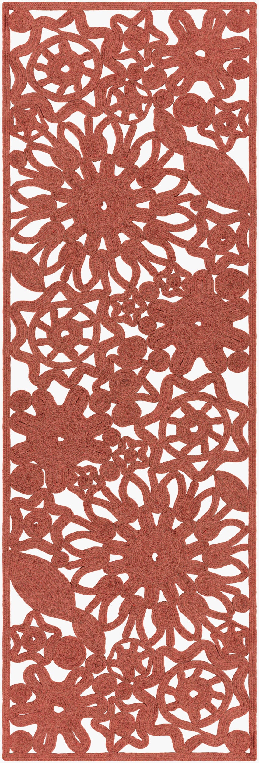 Alfombra de corredor Sanibel SNB-4019 de 2,4 m, hecha a mano, para interiores y exteriores