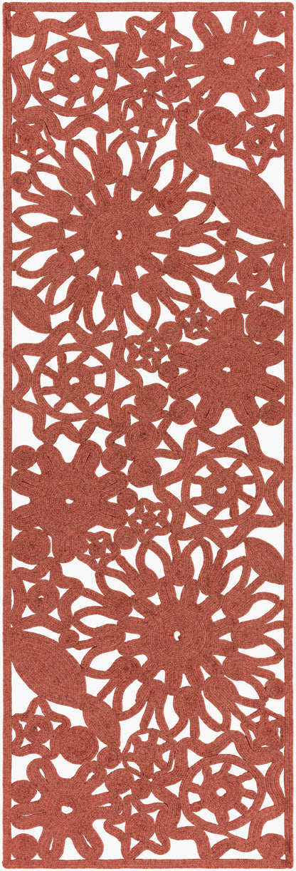 Alfombra de corredor Sanibel SNB-4019 de 2,4 m, hecha a mano, para interiores y exteriores