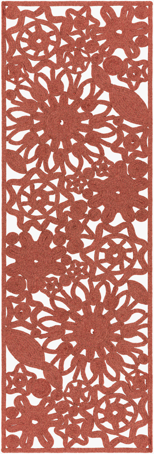 Alfombra de corredor Sanibel SNB-4019 de 2,4 m, hecha a mano, para interiores y exteriores
