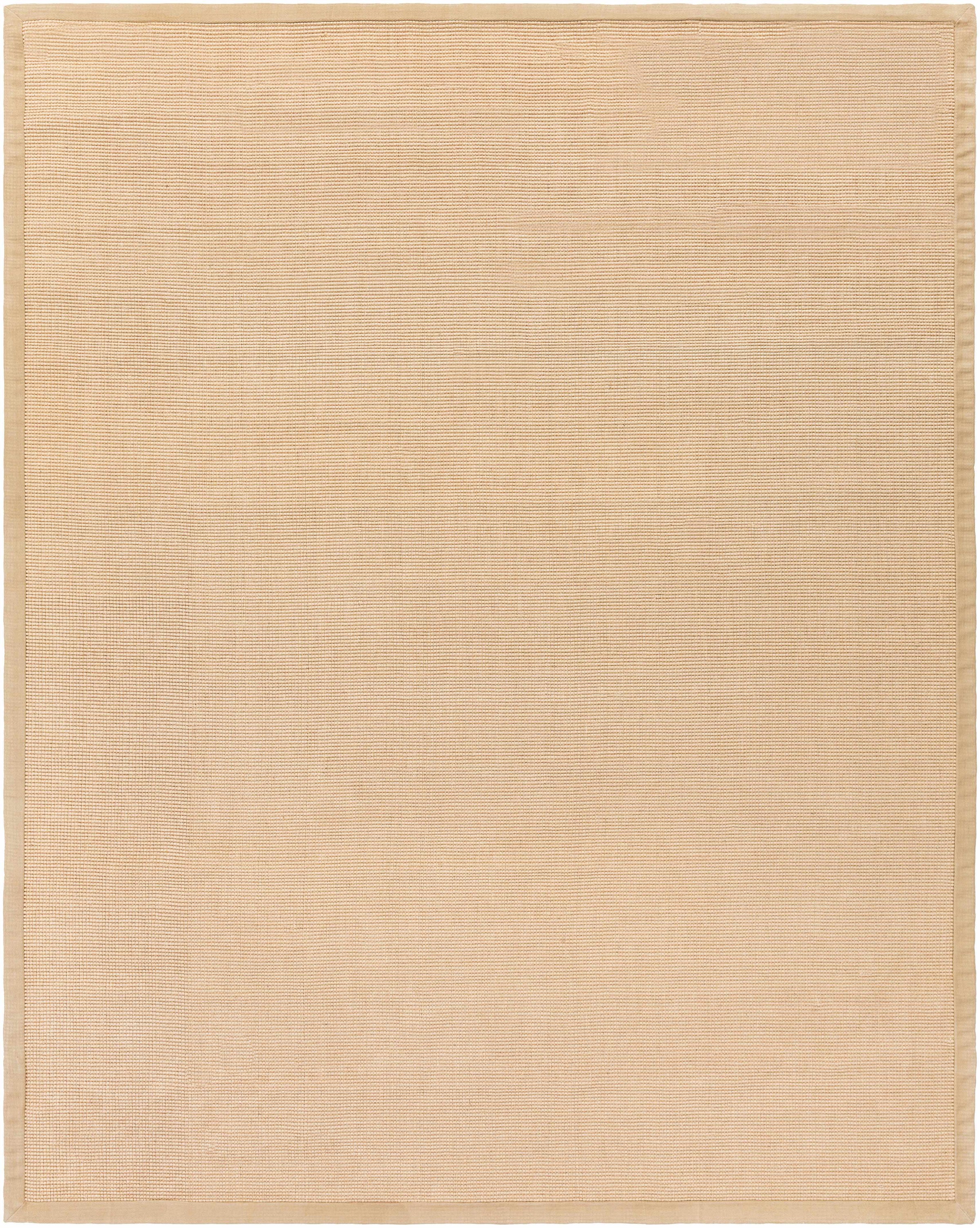 Tan Hand Woven 100% Jute Cottage Rectangle Handmade rug, Indoor use only, no fringe, non-washable.