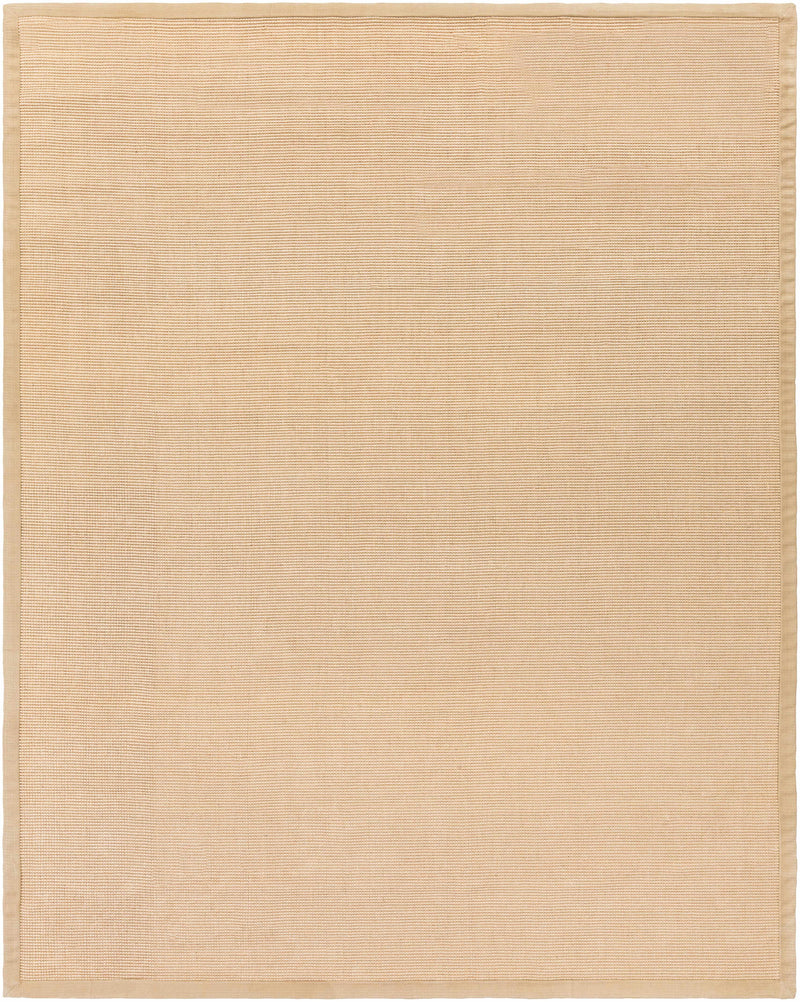 Tan Hand Woven 100% Jute Cottage Rectangle Handmade rug, Indoor use only, no fringe, non-washable.