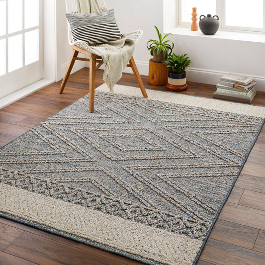 Alfombra Sarasota SSO-2305 de 1,52 m x 2,13 m, tejida a máquina, para interior y exterior