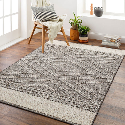 Alfombra decorativa para interior y exterior Sarasota SSO-2309 de 2' x 3', tejida a máquina