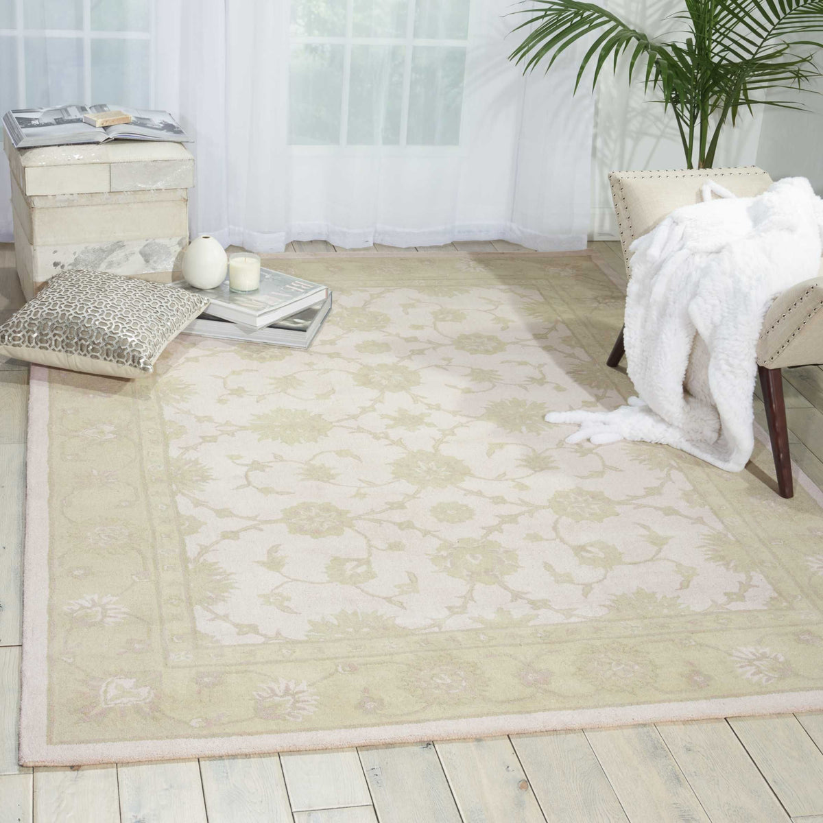 Zephyr ZEP01 Ivory/Green Tufted Rug