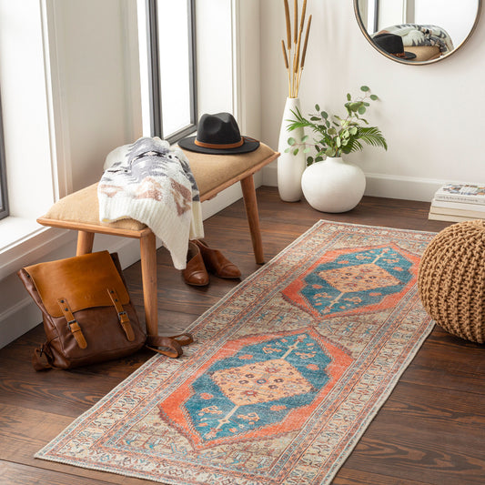 Tahmis THI-2704 8ft Runner Machine Woven Washable Runner Rug