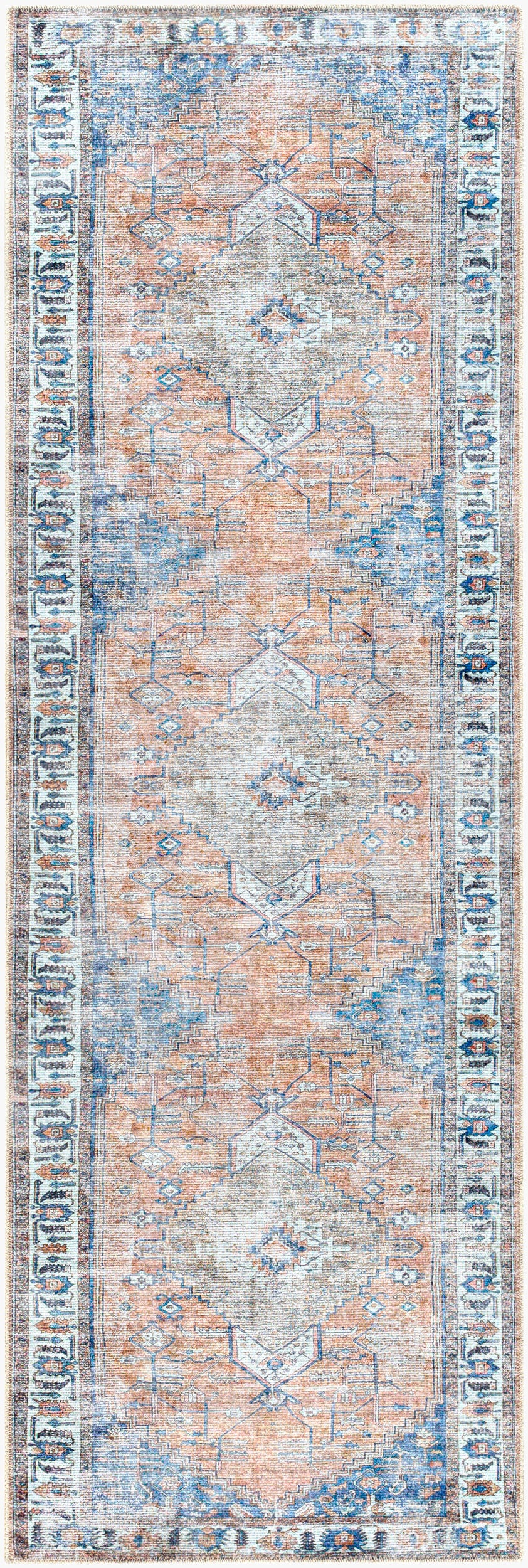 Tahmis THI-2707 8ft Runner Machine Woven Washable Runner Rug