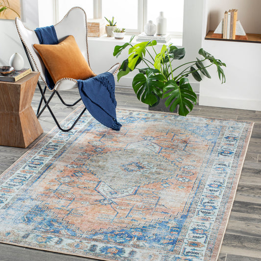 Tahmis THI-2707 2' x 3' Machine Woven Washable Accent Rug