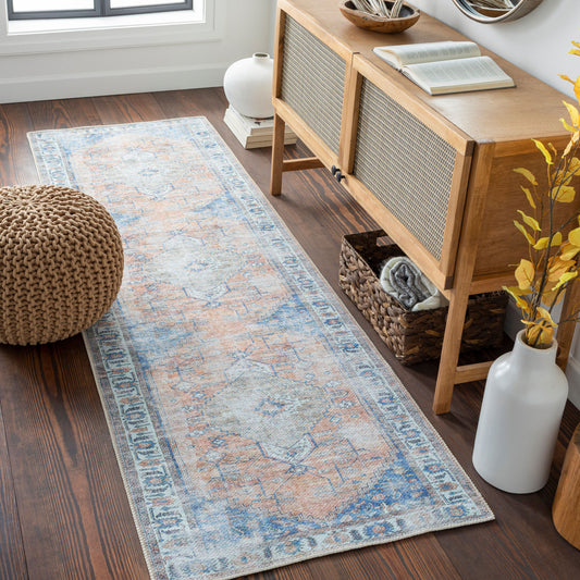 Tahmis THI-2707 8ft Runner Machine Woven Washable Runner Rug