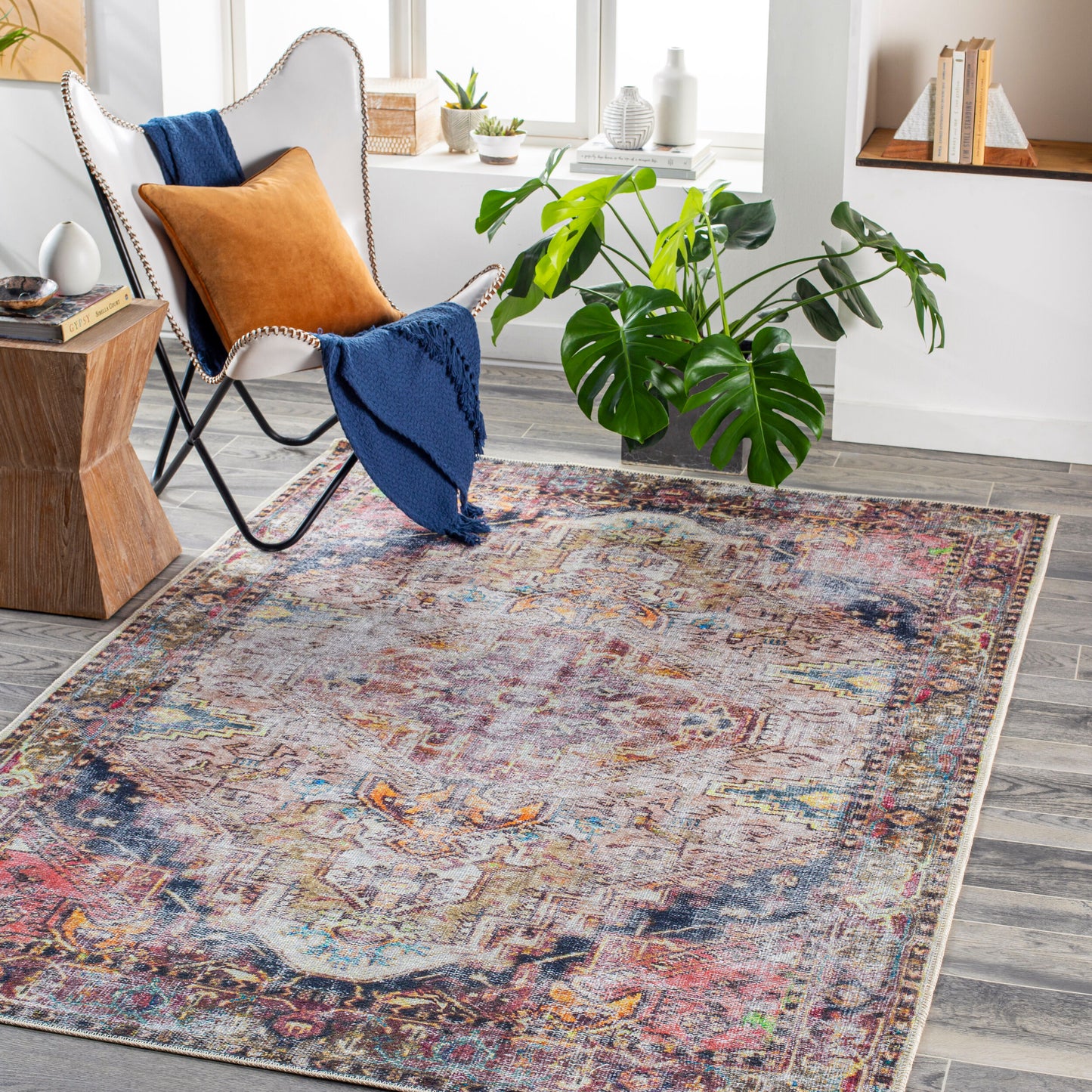 Tahmis THI-2709 9' x 12' Machine Woven Washable Area Rug