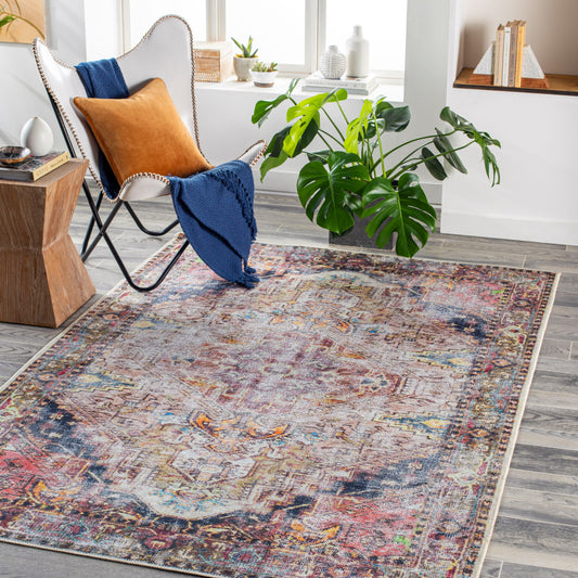 Tahmis THI-2709 9' x 12' Machine Woven Washable Area Rug