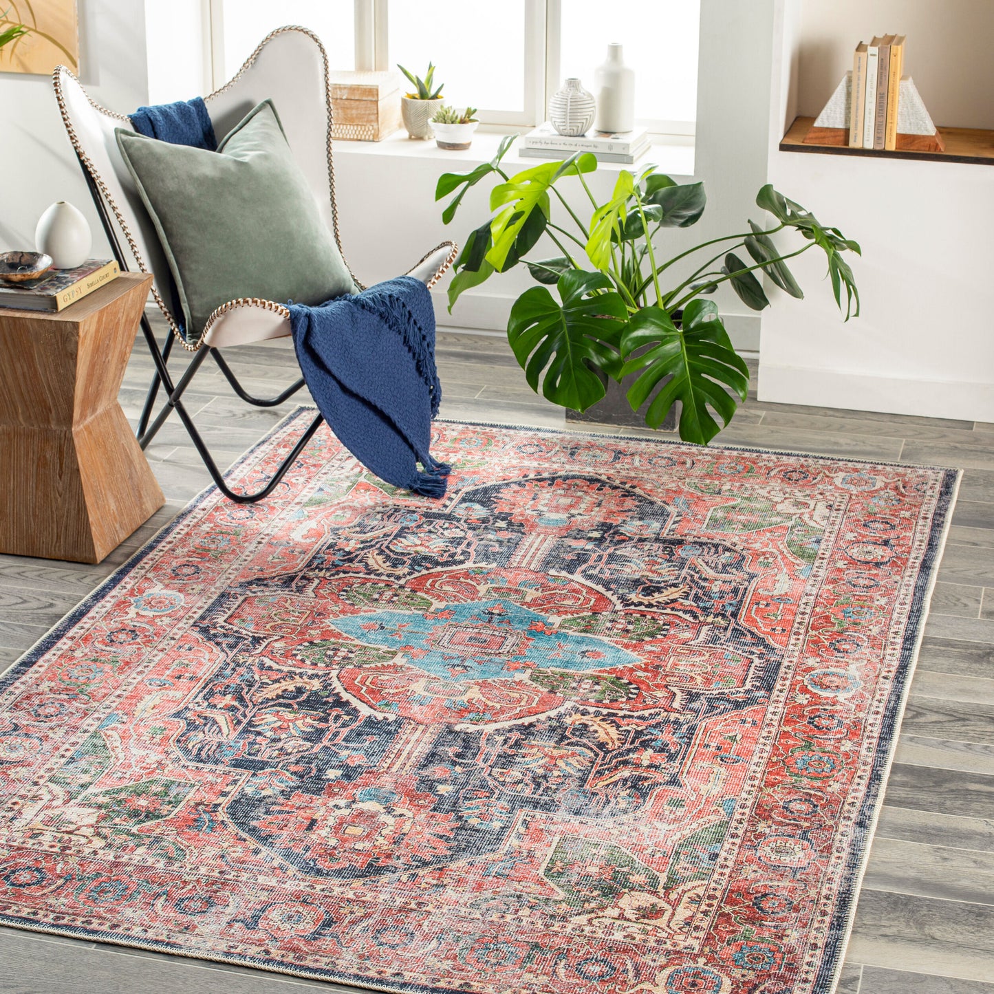 Tahmis THI-2712 9' x 12' Machine Woven Washable Area Rug
