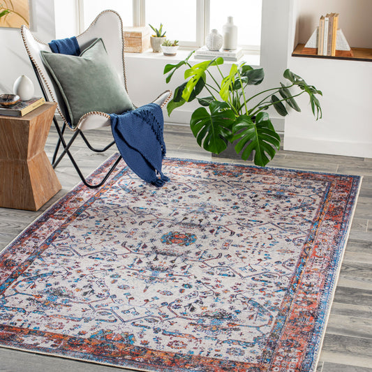 Tahmis THI-2713 6' x 9' Machine Woven Washable Area Rug