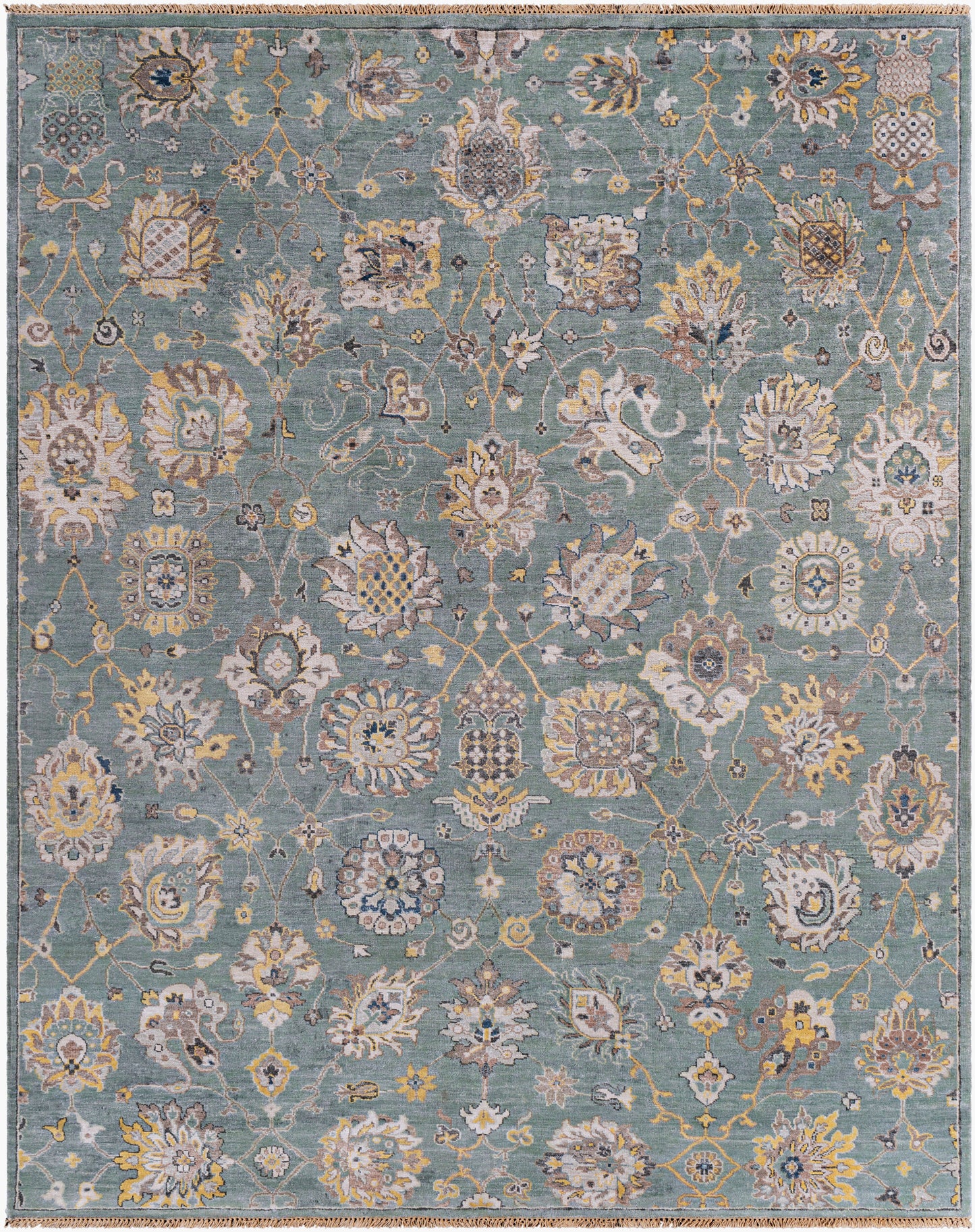 Alfombra de seda sintética hecha a mano Theodora THO-3006 de 2,44 m x 3 m
