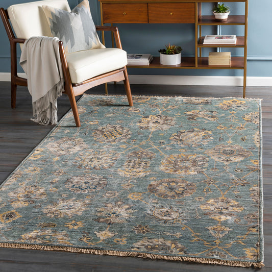 Theodora THO-3006 4' x 6' Handmade Faux Silk Area Rug