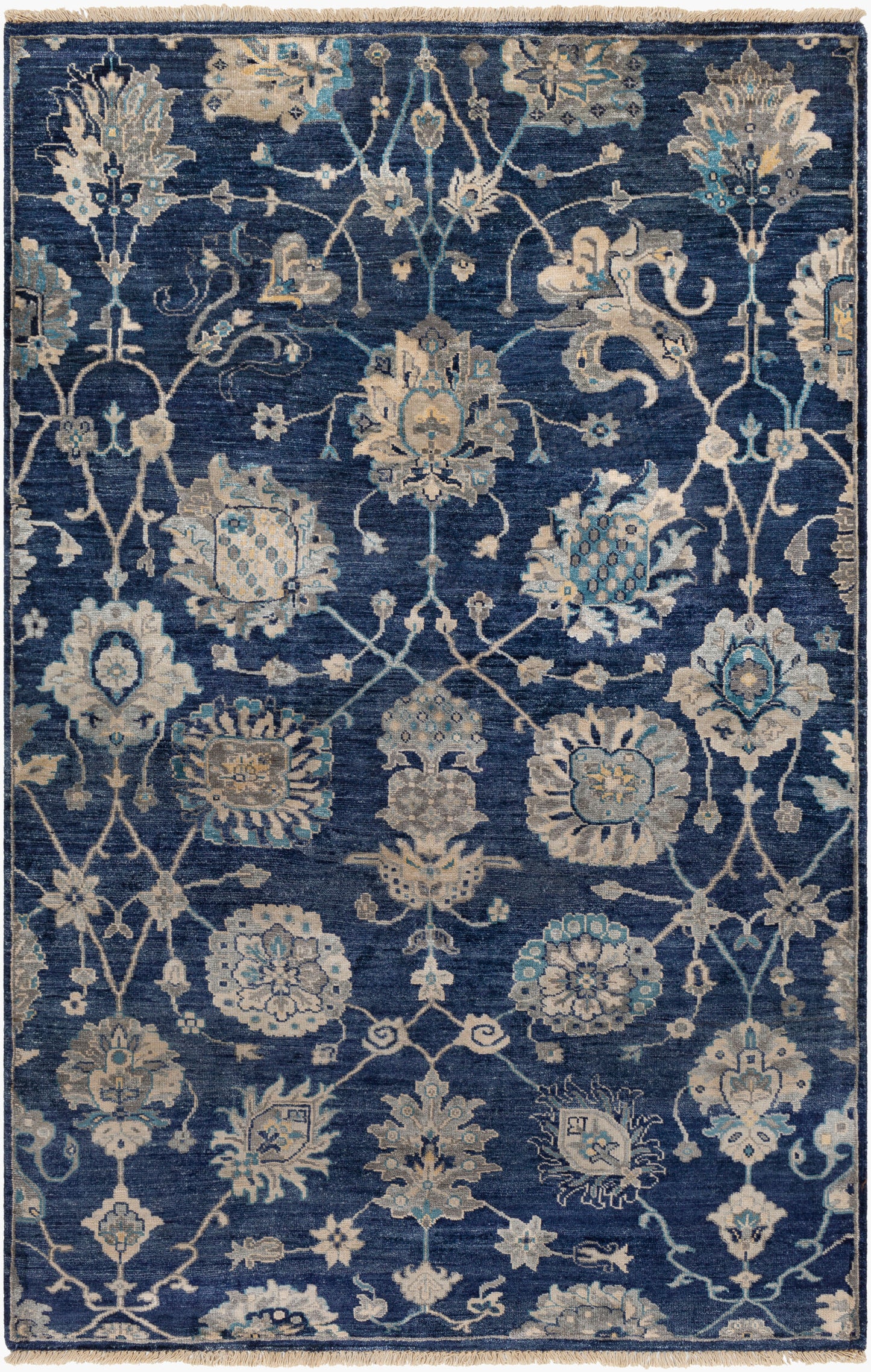 Theodora THO-3007 2' x 3' Handmade Faux Silk Accent Rug