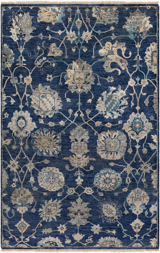 Theodora THO-3007 2' x 3' Handmade Faux Silk Accent Rug