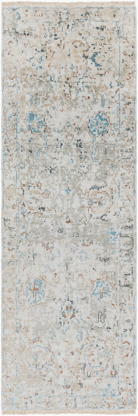 Alfombra de seda sintética Theodora THO-3008 de 2,4 m, hecha a mano