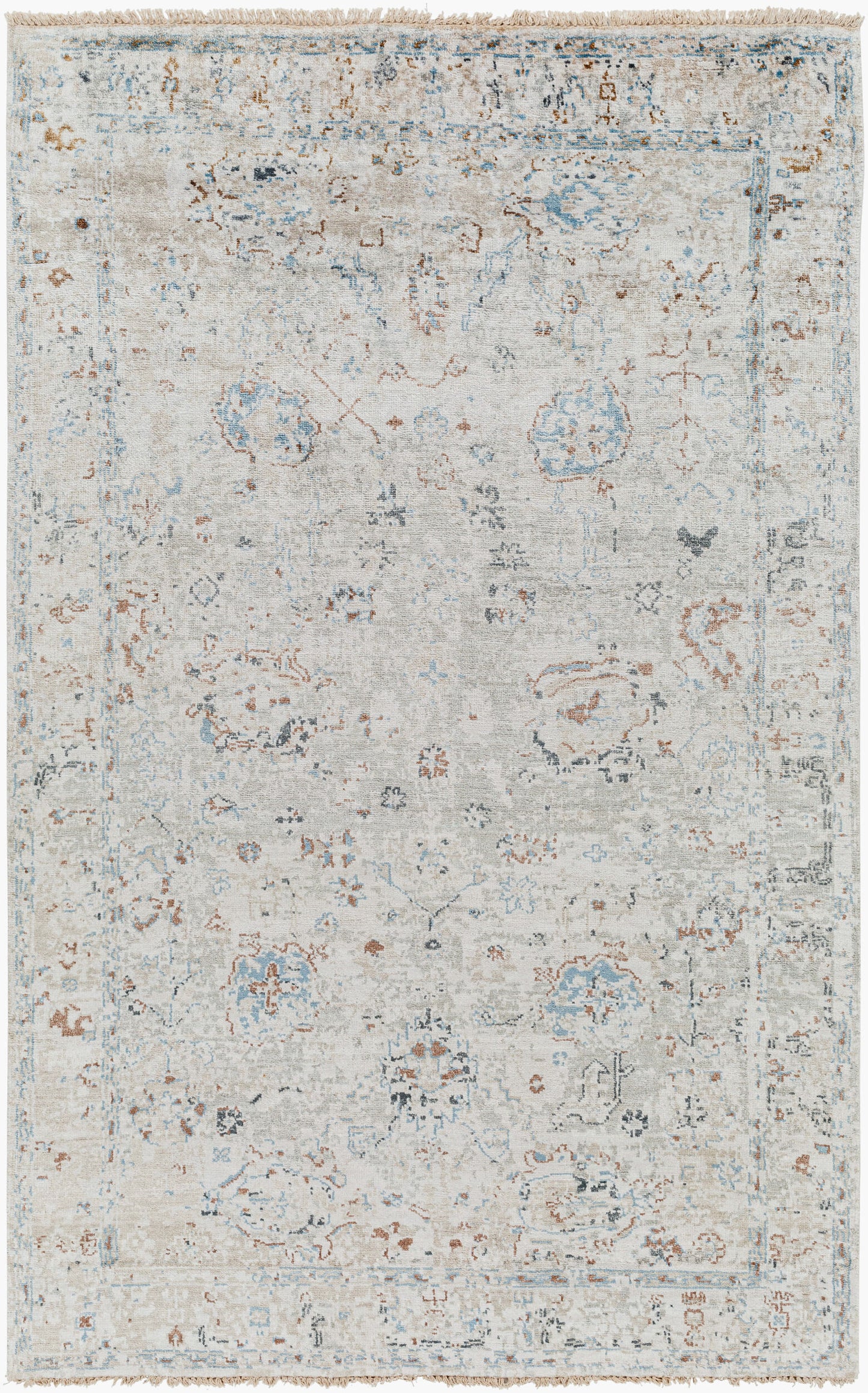 Theodora THO-3008 2' x 3' Handmade Faux Silk Accent Rug