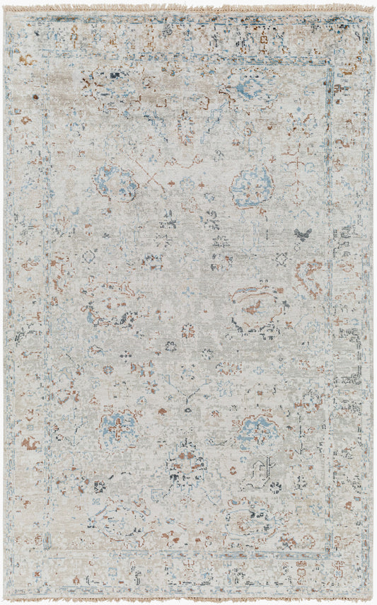 Theodora THO-3008 4' x 6' Handmade Faux Silk Area Rug