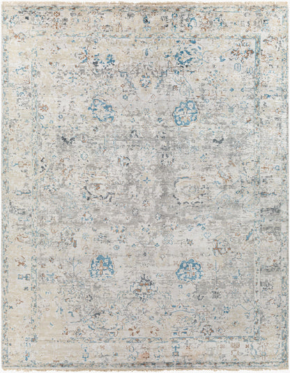 Alfombra de seda sintética hecha a mano Theodora THO-3008 de 2,44 m x 3,05 m