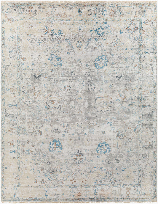Alfombra de seda sintética hecha a mano Theodora THO-3008 de 2,44 m x 3,05 m