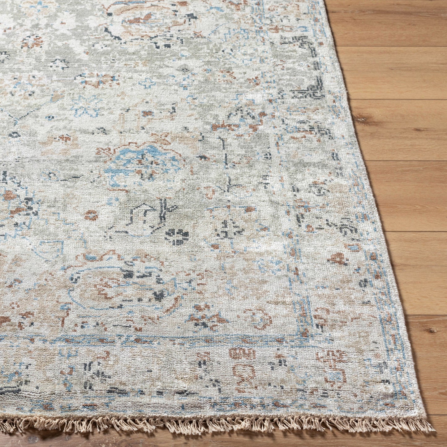 Theodora THO-3008 2' x 3' Handmade Faux Silk Accent Rug
