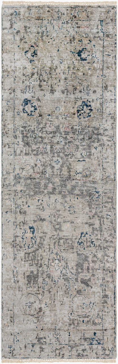 Alfombra de seda sintética Theodora THO-3009 de 2,4 m, hecha a mano