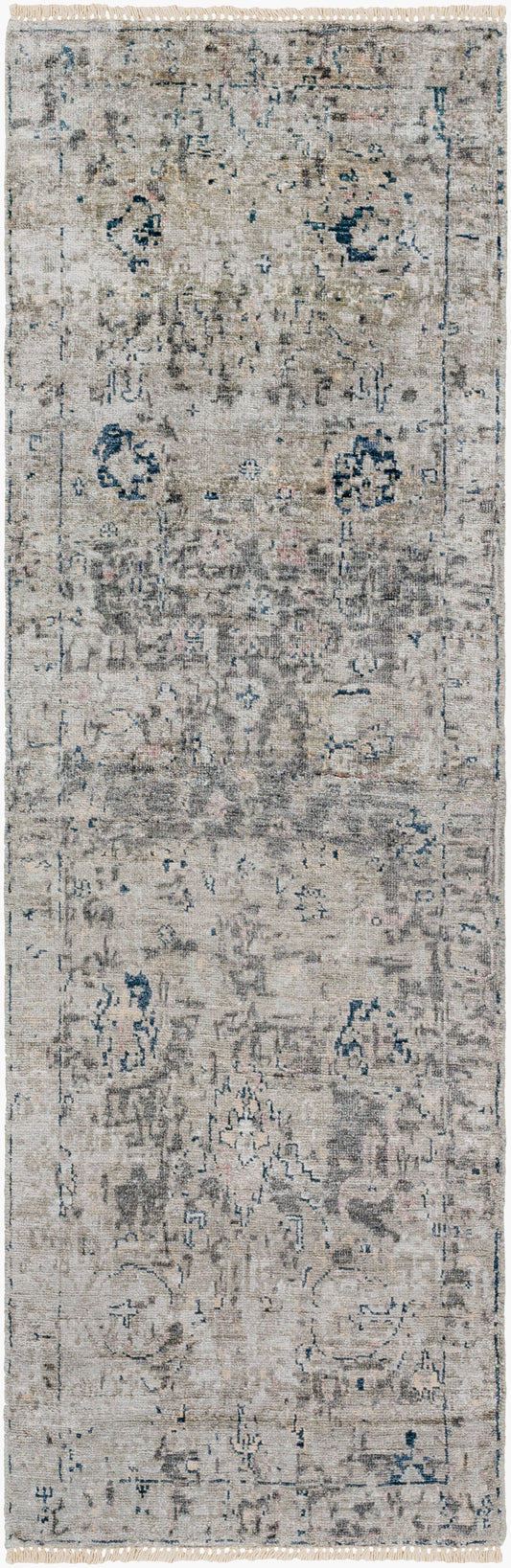 Alfombra de seda sintética Theodora THO-3009 de 2,4 m, hecha a mano