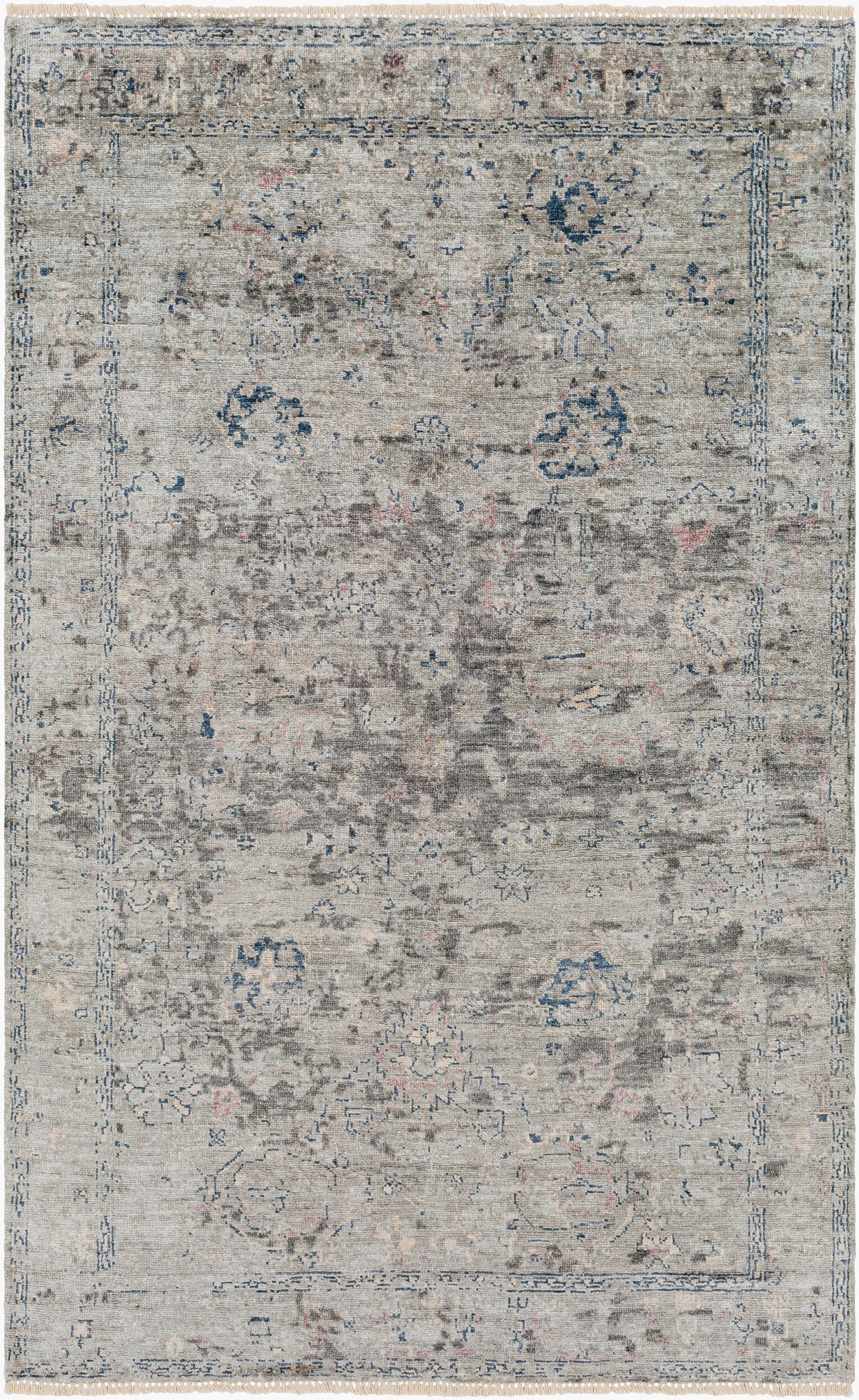 Theodora THO-3009 2' x 3' Handmade Faux Silk Accent Rug