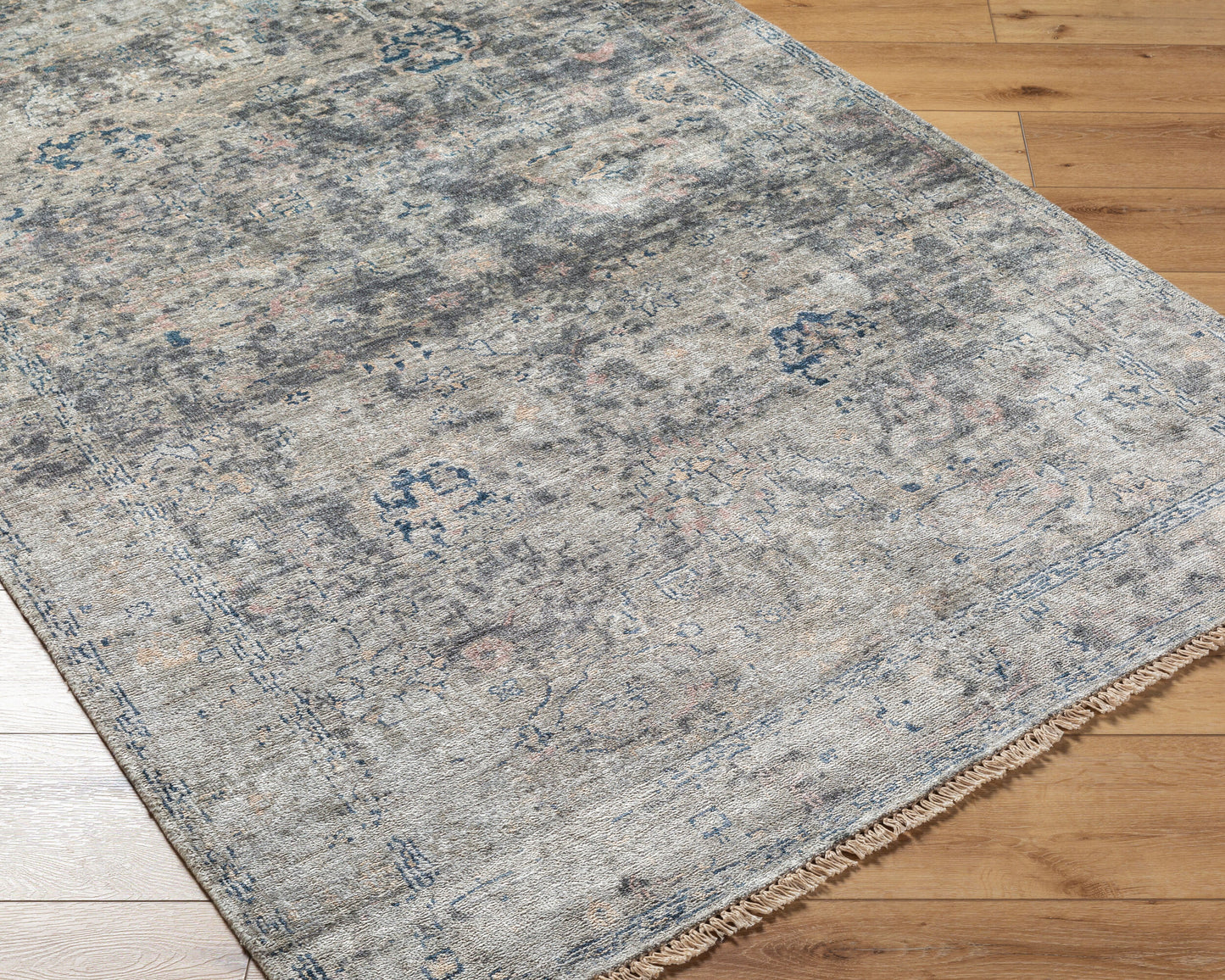 Theodora THO-3009 2' x 3' Handmade Faux Silk Accent Rug