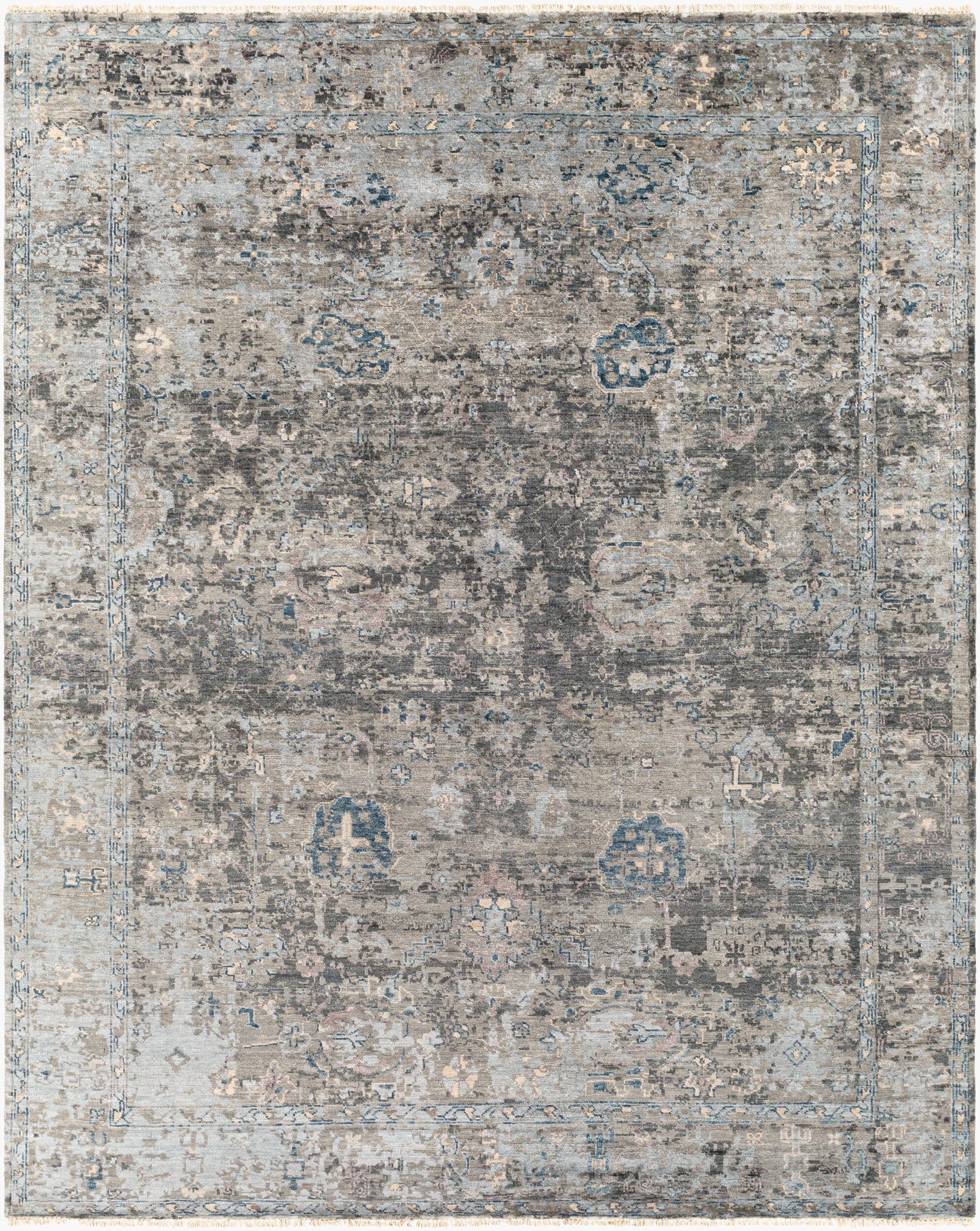 Alfombra de seda sintética hecha a mano Theodora THO-3009 de 2,44 m x 3 m