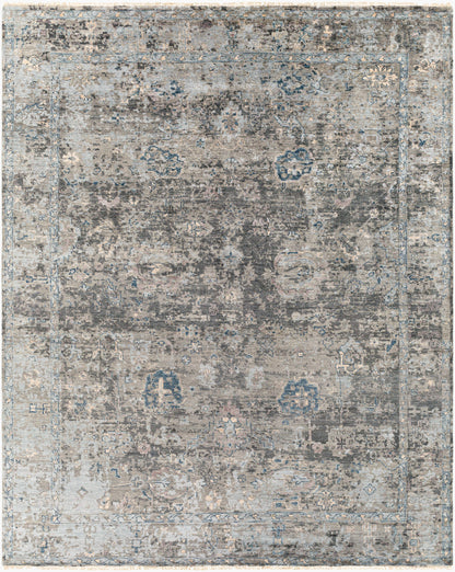 Alfombra de seda sintética hecha a mano Theodora THO-3009 de 2,44 m x 3 m