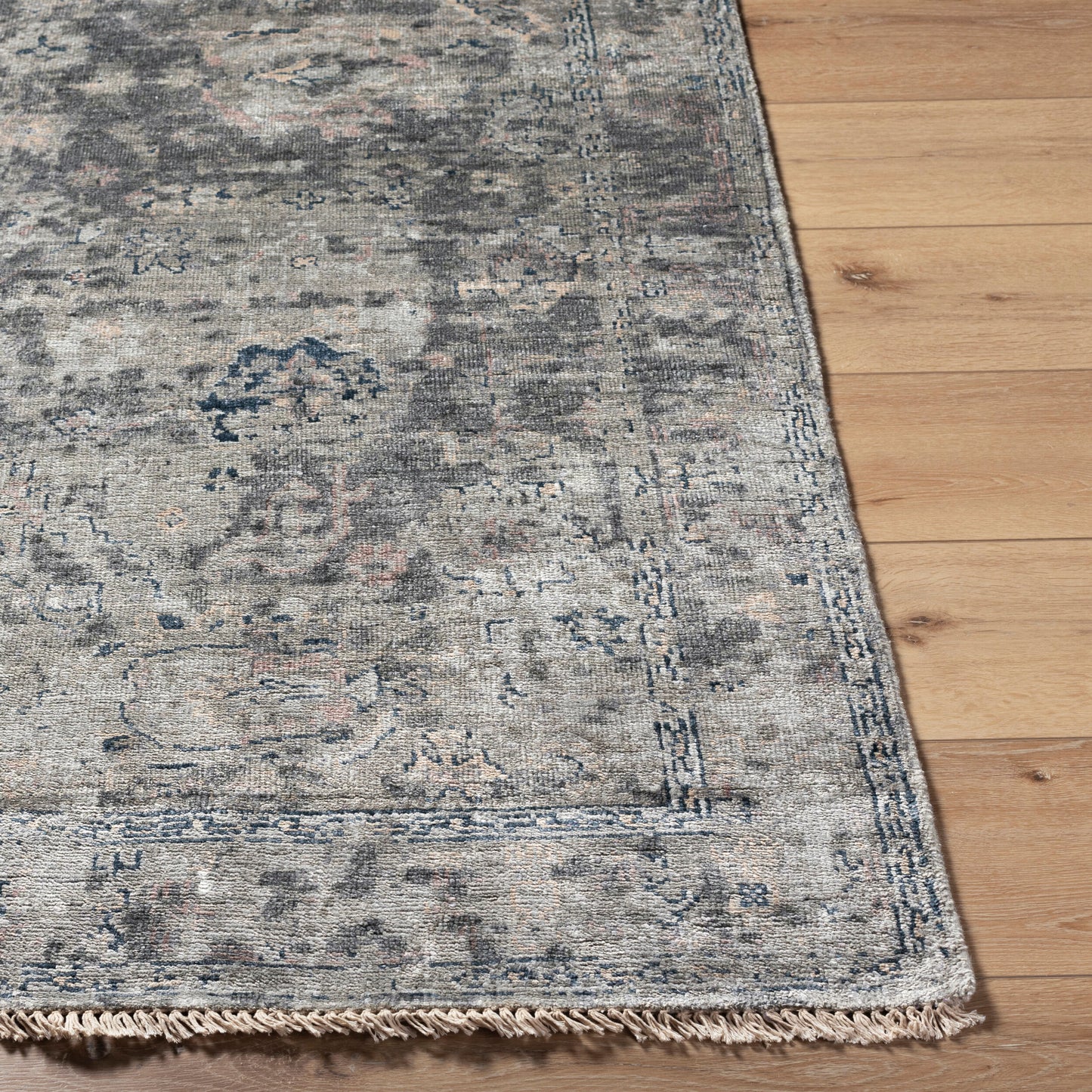 Theodora THO-3009 2' x 3' Handmade Faux Silk Accent Rug