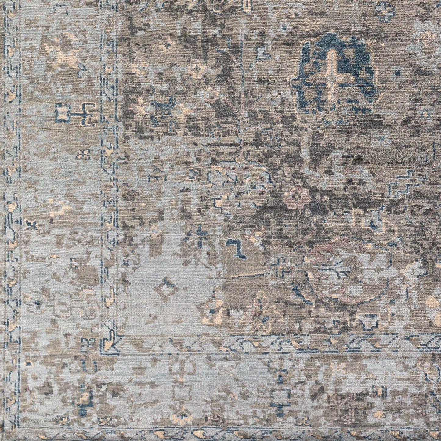 Theodora THO-3009 2' x 3' Handmade Faux Silk Accent Rug