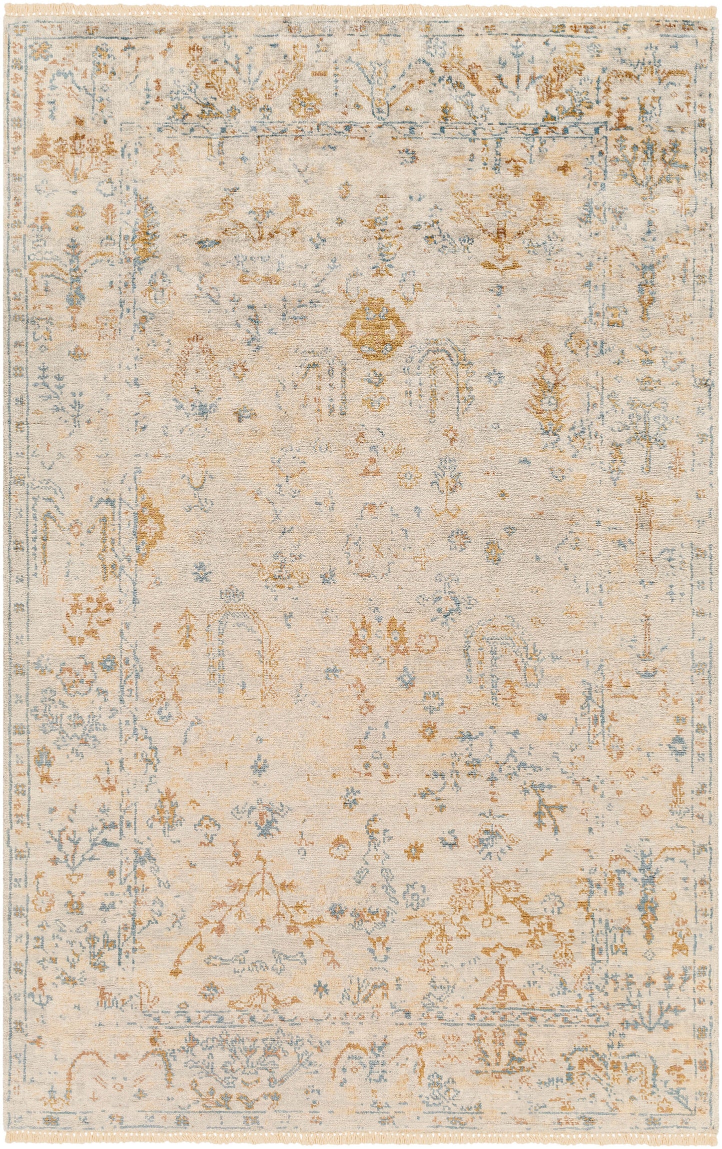 Theodora THO-3010 2' x 3' Handmade Faux Silk Accent Rug